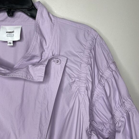 AKNVAS Womens Ketevan Romper Small S Purple Cotton USA Long-Sleeve Tie-Waist - Picture 6 of 15